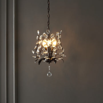 Diantha 28.5" 7-Light Contemporary Bohemian Iron/Acrylic LED Pendant - JONATHAN Y